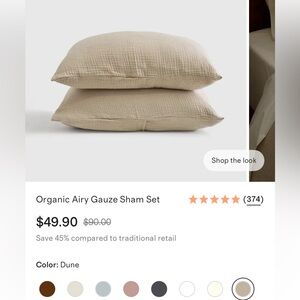 Quince King airy, cotton gauze shams Dune